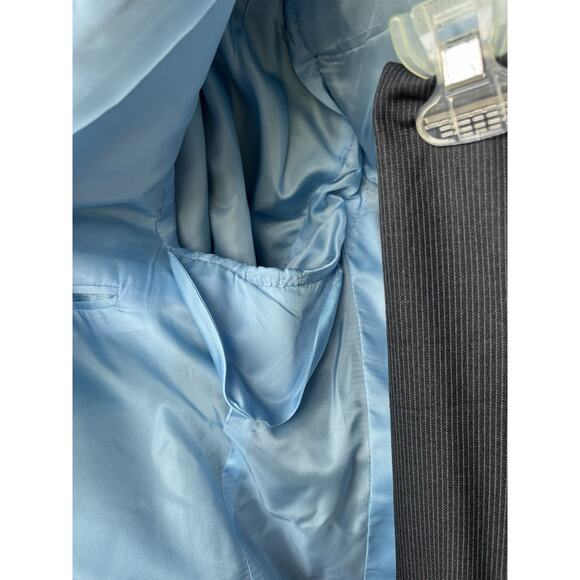 Custom Holland Sherry Charcoal Gray 2pc Pinstriped Suit 37 x 29 - Picture 12 of 16